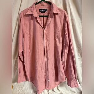 Ralph Lauren Salmon Linen Button Down Oxford 16 1/2 36